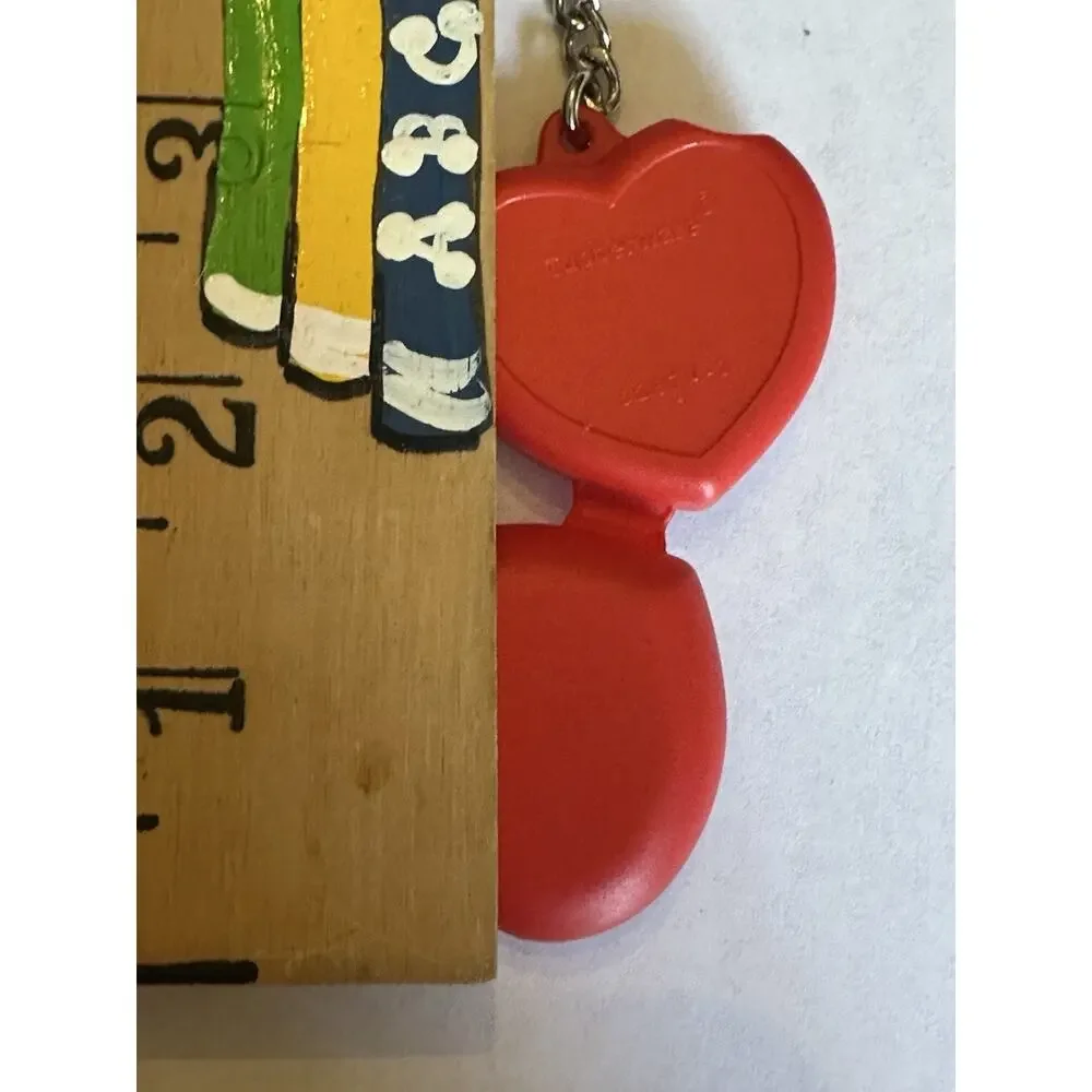 Vintage Tupperware Mini Container Keychains Orange Bowl Red Heart 1970- 1989